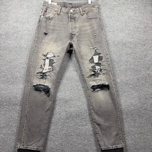 LEVIS 1954 501 Vintage Inspired Distressed Original Fit Jeans Mens W34 L32 Big E